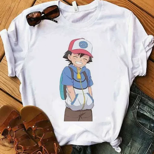 Pkm.store Sommer-Pokemon T-Shirt Fur Frauen / Madchen Snorlax Togepi Squirtle Japanese T-Shirt