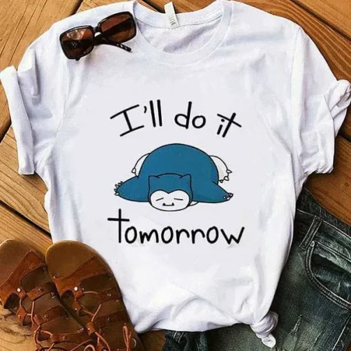 Pkm.store Sommer-Pokemon T-Shirt Fur Frauen / Madchen Snorlax Togepi Squirtle Japanese T-Shirt