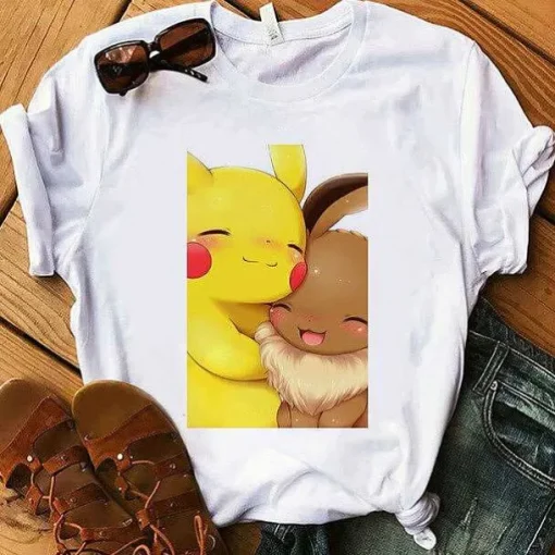 Pkm.store Sommer-Pokemon T-Shirt Fur Frauen / Madchen Snorlax Togepi Squirtle Japanese T-Shirt