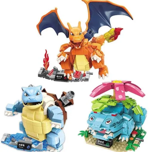 Pkm.store Pokemon Bausteine-Pokemon Turtok, Bisaflor, Glurak Action Baustein Figuren