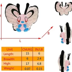 Pkm.store Pokemon Kuscheltiere-Smettbo Butterfree Plusch Pokemon In Verschiedenen Formen Und Grosen