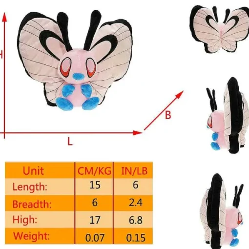 Pkm.store Pokemon Kuscheltiere-Smettbo Butterfree Plusch Pokemon In Verschiedenen Formen Und Grosen