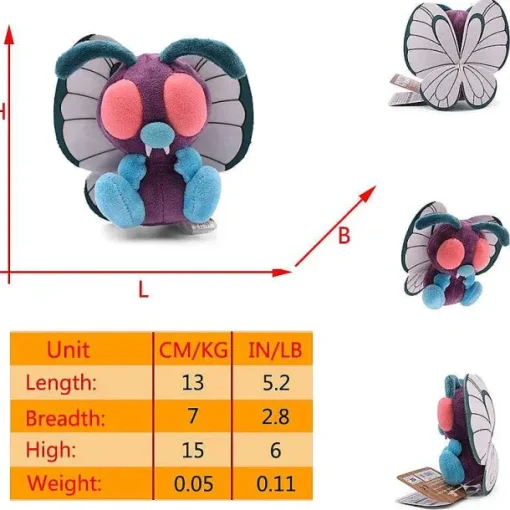 Pkm.store Pokemon Kuscheltiere-Smettbo Butterfree Plusch Pokemon In Verschiedenen Formen Und Grosen