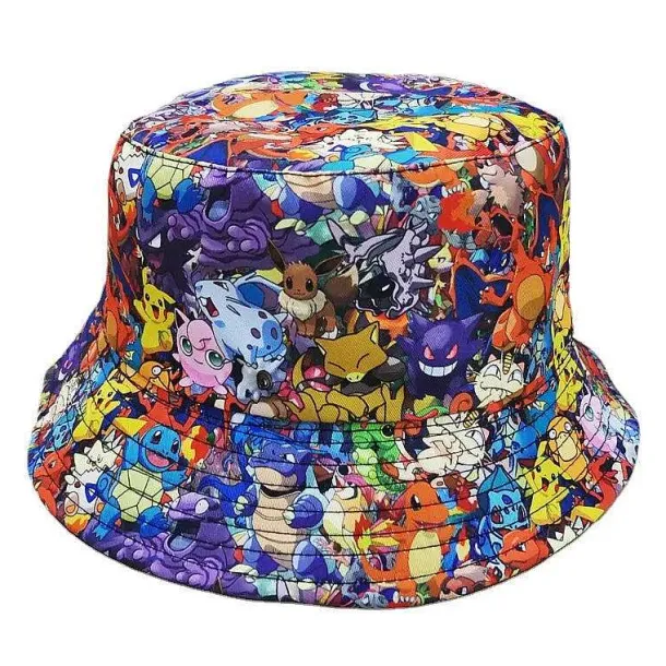 Pkm.store Pokemon Mützen & Caps-Sommerlicher Fischer Hut Und Sonnenschutz Mit Pokemon Motiven Fur Kinder