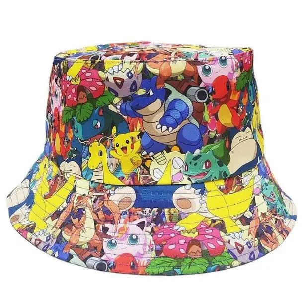 Pkm.store Pokemon Mützen & Caps-Sommerlicher Fischer Hut Und Sonnenschutz Mit Pokemon Motiven Fur Kinder
