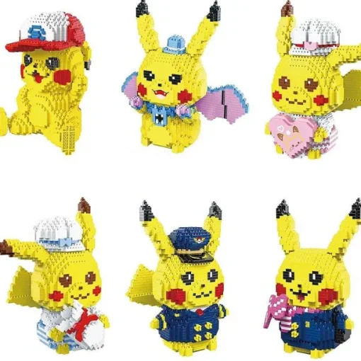 Pkm.store Pokemon Bausteine-Suse Pikachu Baustein Figuren (6 Motive Zur Auswahl)